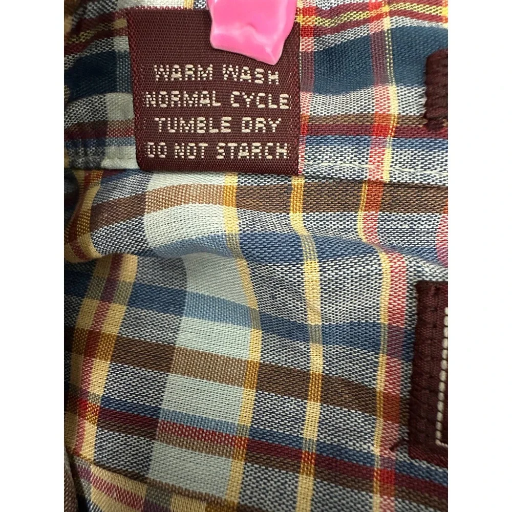 Levi's Tailored For Men Short Sleeve Button Up Plaid Shirt Large‎ Like New